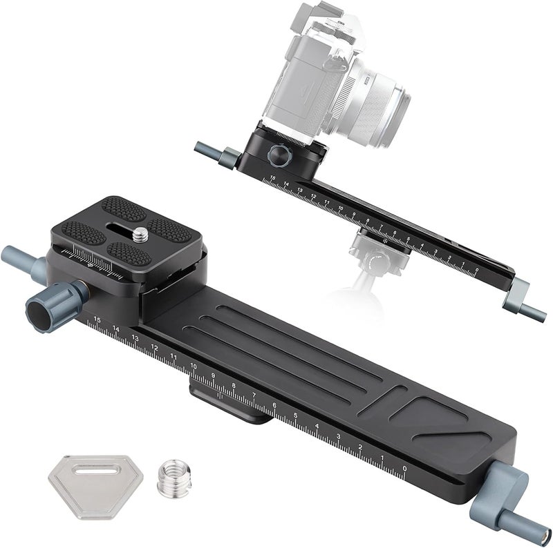 Leftfoto Precise Stable Geared Macro Focusing Rail Slider,Bidirectional Adjustment for Close-up Shooting Macro Photography with Arca-Swiss Dovetail Quick Release Plate - Image 1